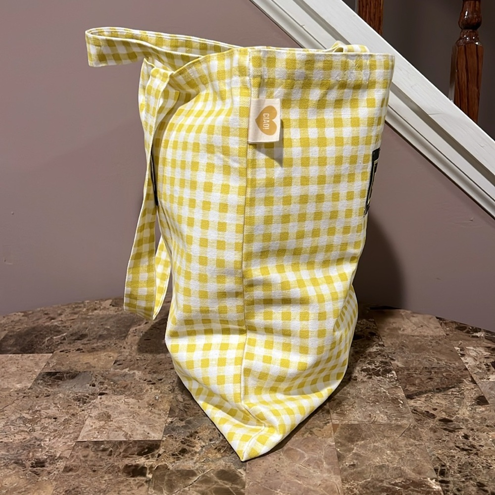 EATALY Checkered Shopper Tote Bag - Picture 4 of 7